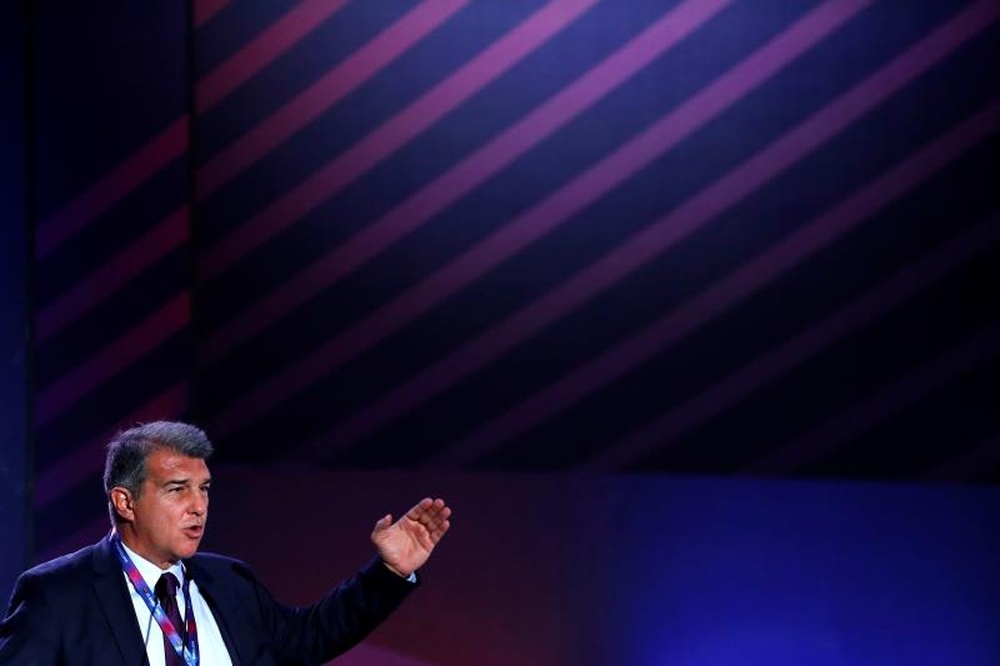 Laporta se mostró optimista antes del partido en Múnich. EFE