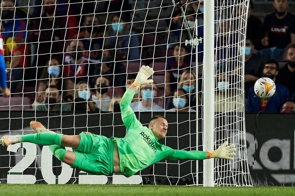 Ter Stegen completa 200 jogos com o Barça na Liga. AFP