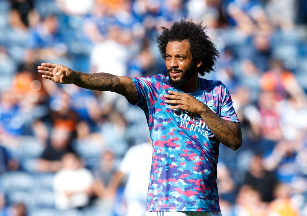 Marcelo antes do seu ultimo jogo no Bernabéu. EFE