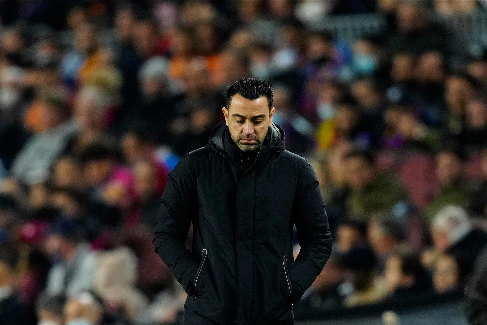Xavi déçu de la performance de son équipe face à la Real Sociedad. efe