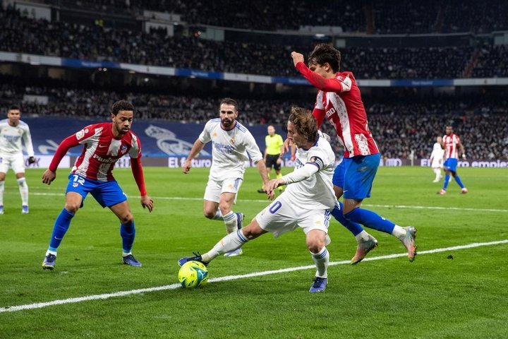 Escalações confirmadas de Atlético de Madrid e Real Madrid. AFP