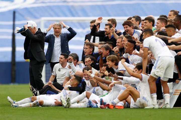 Sergio Ramos félicite le Real Madrid pour son titre. EFE