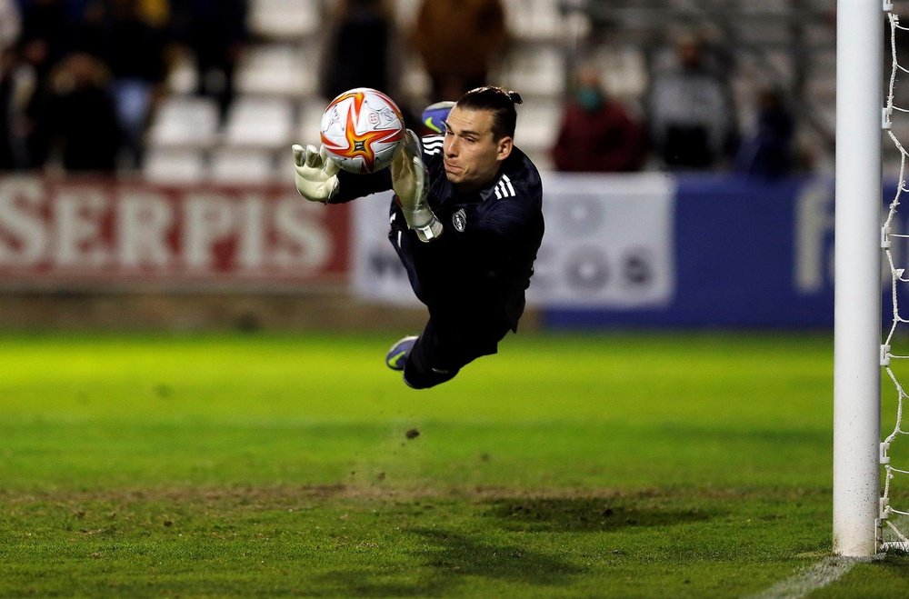 Lunin roza su mejor temporada a nivel de protagonismo con el Madrid. EFE