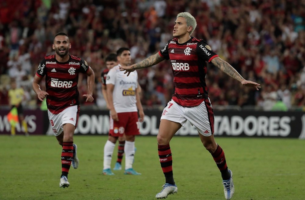 Pedro encabeza la fiesta goleadora de Flamengo para estar en cuartos. EFE/Archivo
