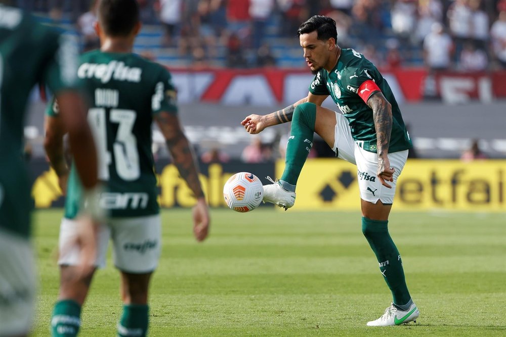 Gustavo Gómez com a camisa do Palmeiras. EFE/ Juan Ignacio Roncoroni