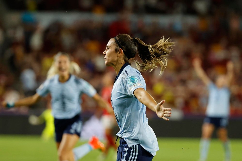 Marta Cardona anotó el gol de la victoria de España ante Dinamarca. EFE