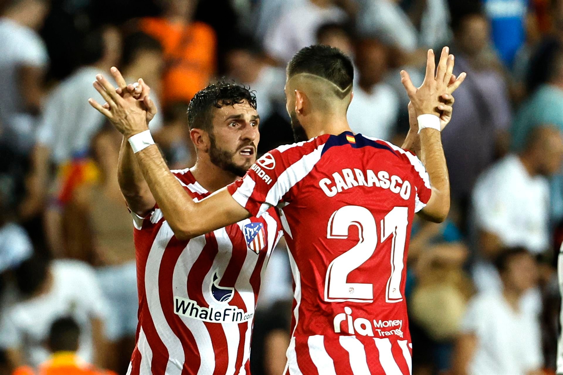 Carrasco is trying to move from Atletico Madrid to Barcelona. AFP