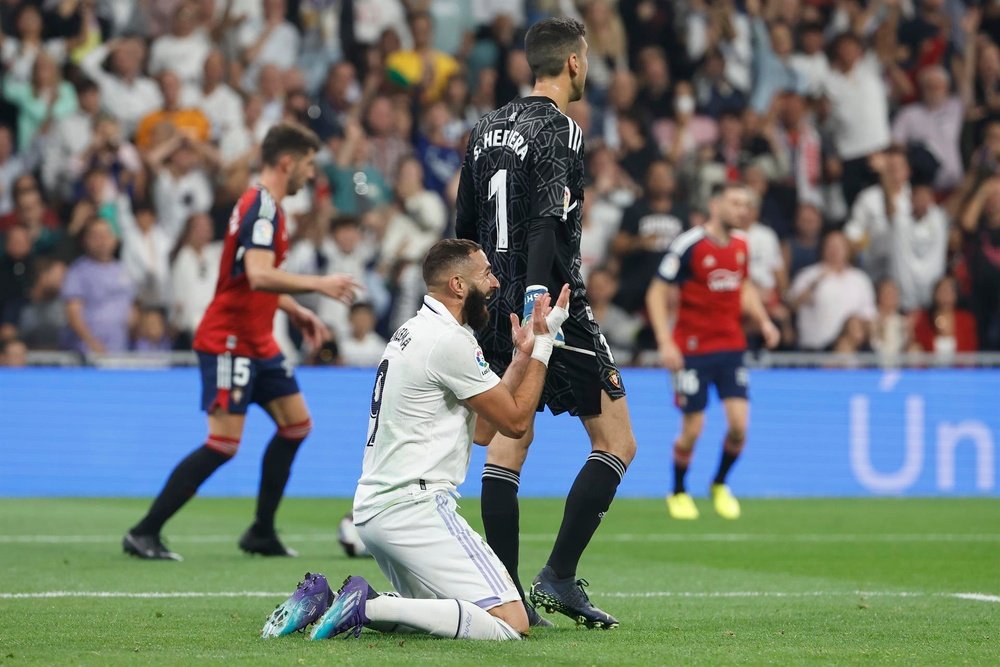 Benzema ha fallado tres penaltis ante Osasuna. EFE