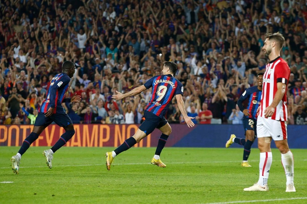 Ousmane Dembele was the star of the show as Barcelona defeated Athletic Bilbao 4-0. EFE