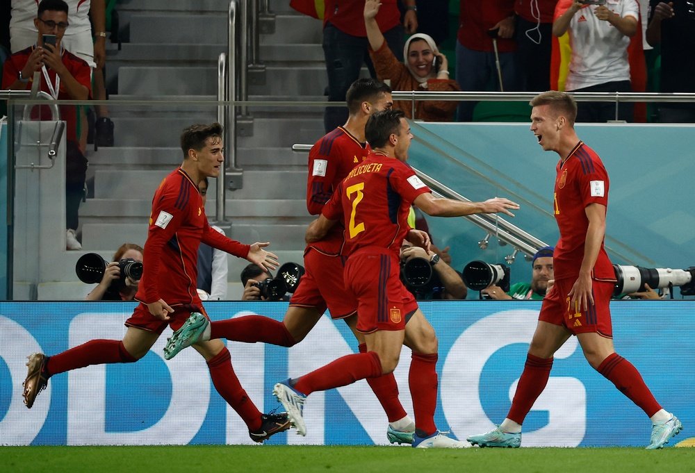 España anotó siete goles contra Costa Rica. EFE