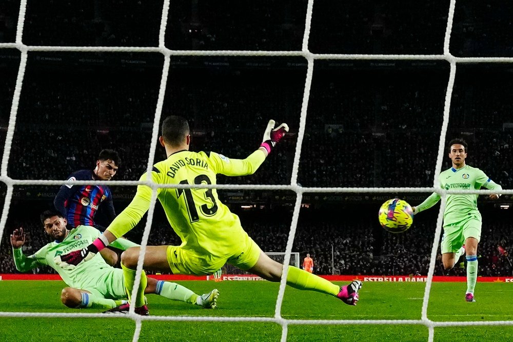 David Soria, consciente del reto que les espera en el Santiago Bernabéu. EFE
