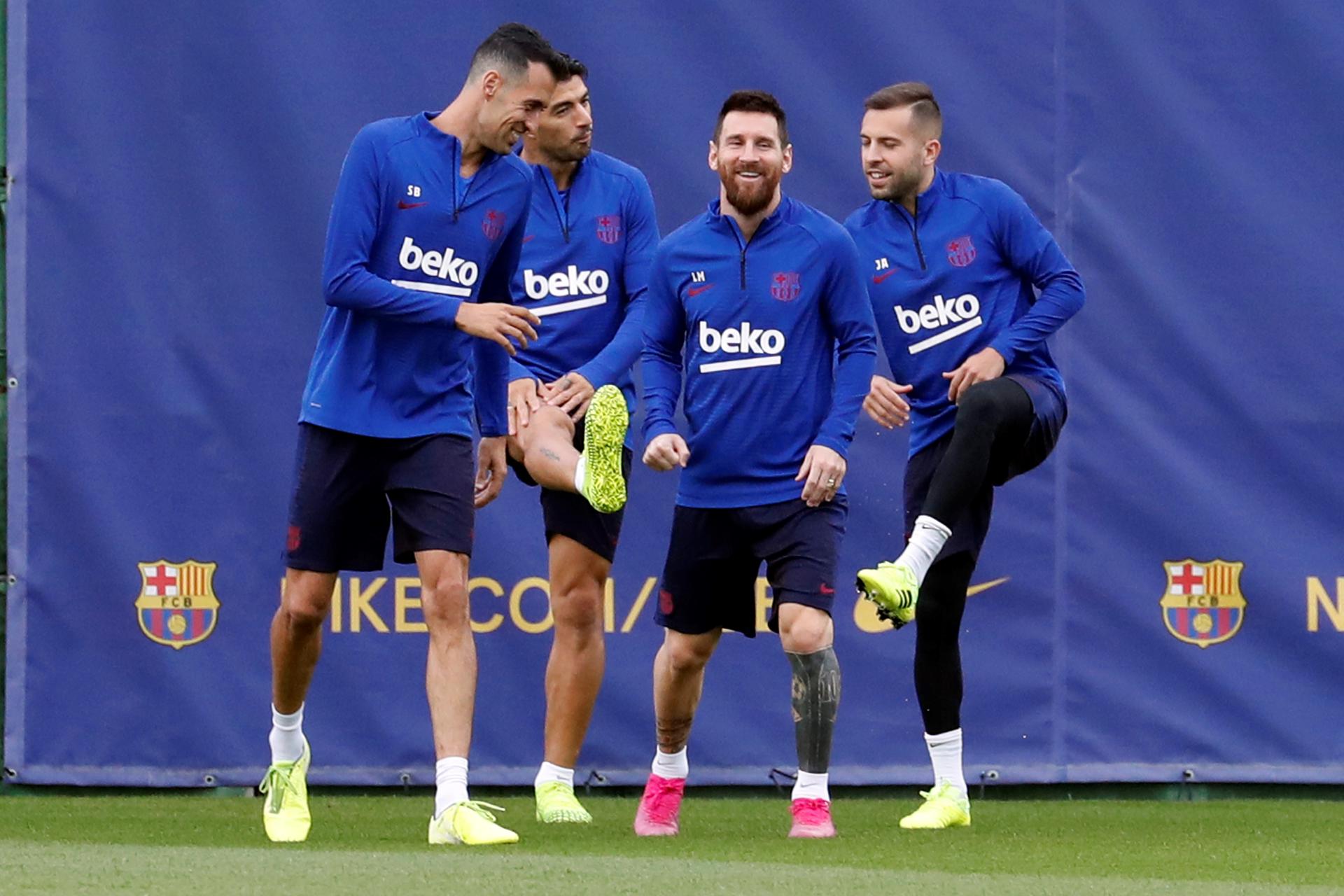 Foto de Alba, Busquets, Suárez y Messi en el Barça