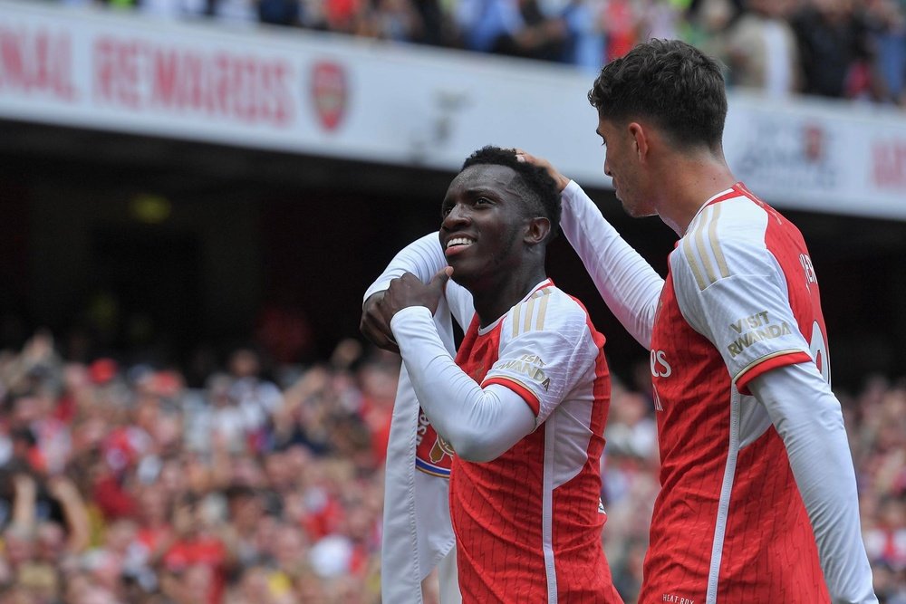 Nketiah scored the opening goal for Arsenal against Forest. EFE