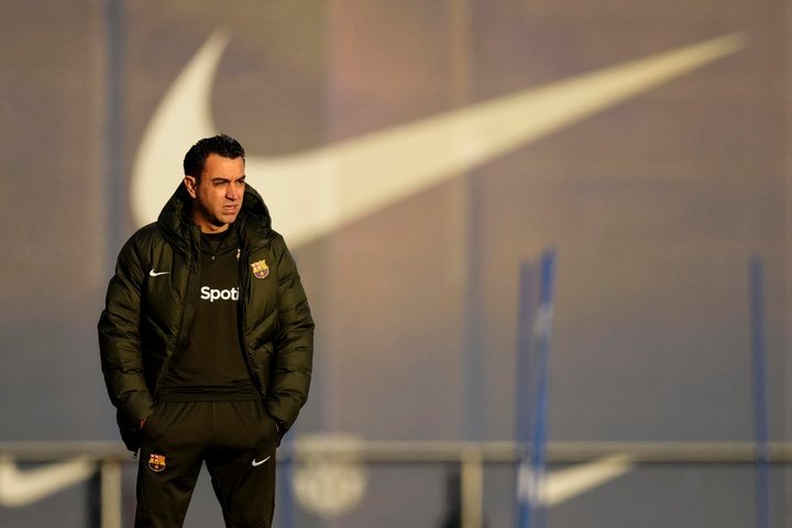 Xavi Hernández, durante um treinamento do Barça. EFE/Enric Fontcuberta