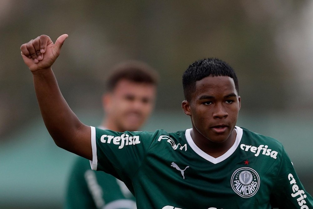 Endrick has netted 15 goals for Palmeiras since joining Madrid. EFE