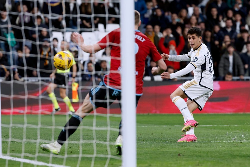Guler scored his first goal for Real Madrid on Sunday. EFE