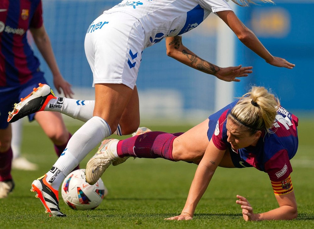 Alexia Putellas, protagonista en la celebración del título. EFE