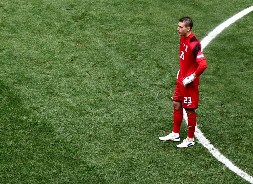 Real Madrid's Andriy Lunin has been left out of the Ukraine squad. EFE