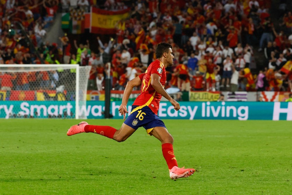 Rodri was the MVP of the Spain-Georgia match. EFE/J.J.Guillen