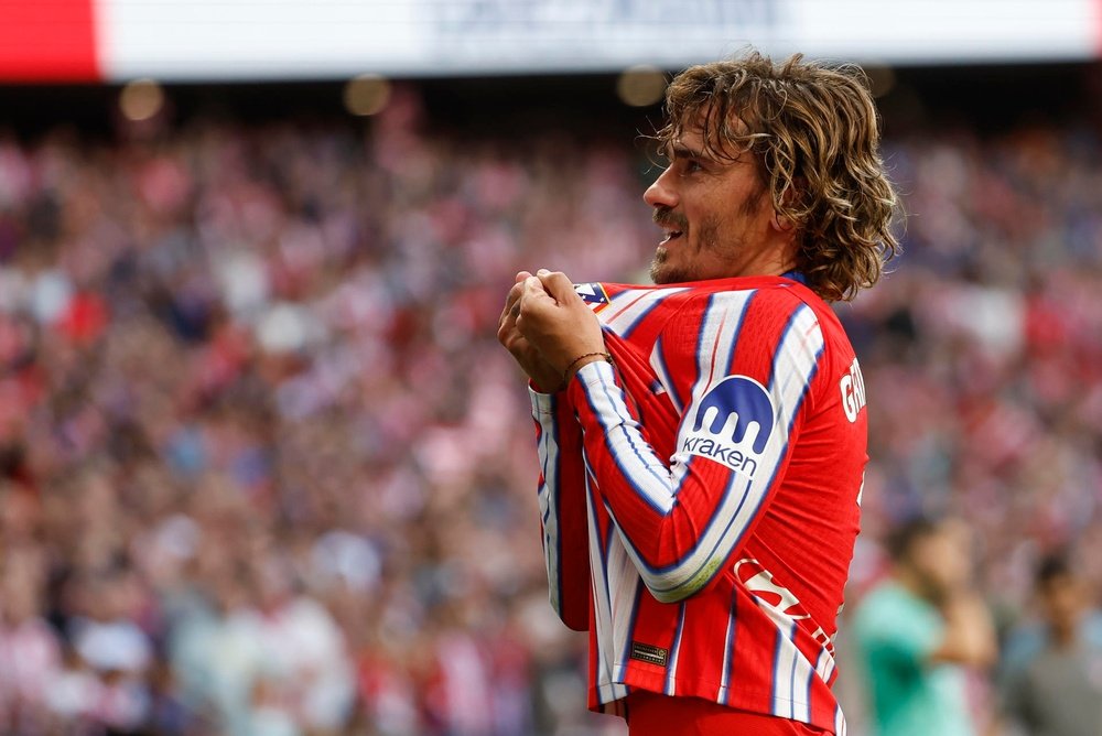 Antoine Griezmann célèbre un but. EFE/ Chema Moya