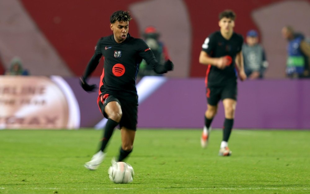 Barcelona's Enric Masip praised Lamine Yamal to the skies. EFE