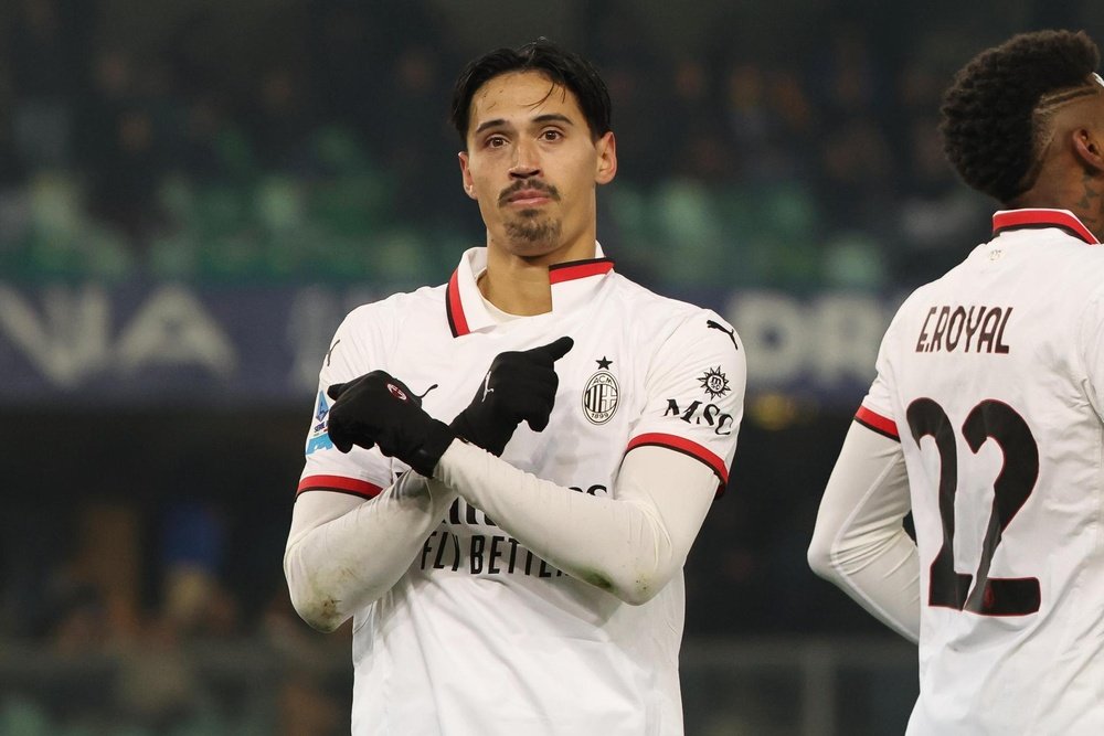 Tijjani Reijnders célèbre un but. EFE/EPA/FILIPPO VENEZIA
