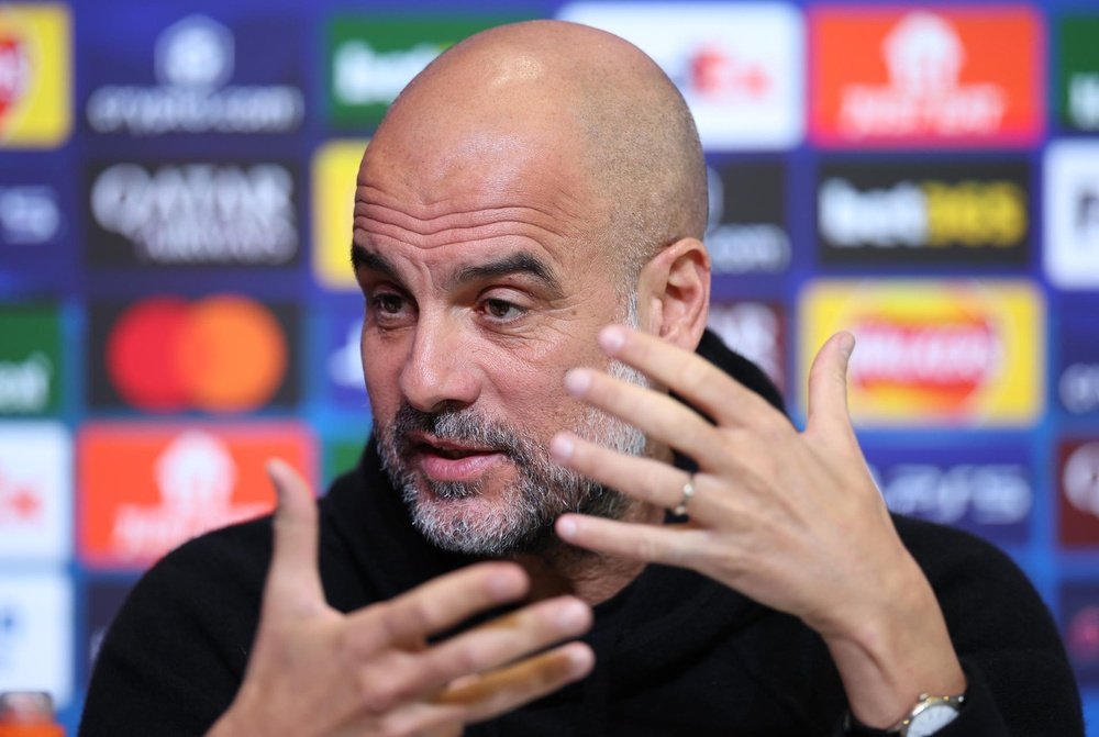 Guardiola spoke to the media ahead of the second leg Champions League game against Madrid. EFE