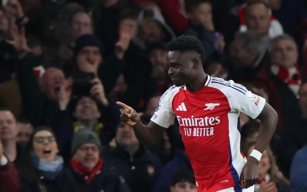 Saka marked his return to action with a goal against Fulham. EFE