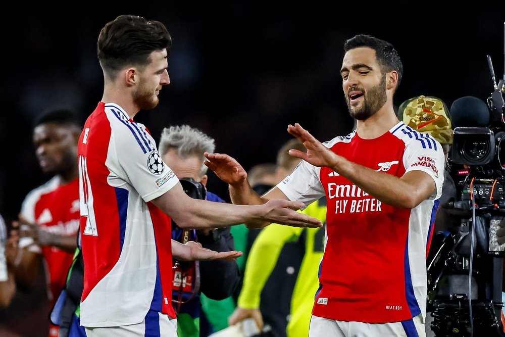Mikel Merino said Rice's free-kick goals against Real didn't surprise him. EFE
