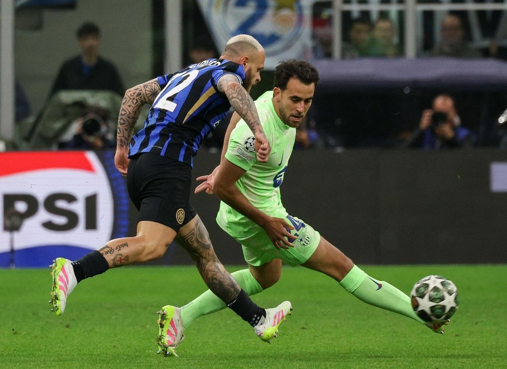 Eric Garcia hit out at the referee after losing to Inter. EFE