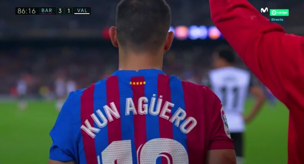 Sergio Agüero a fait ses débuts avec le Barça. Capture/MovistarLaLiga