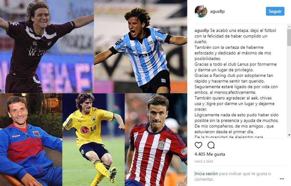 Agustín Pelletieri anunció su retirada a través de Instagram. AgustínPelletieri