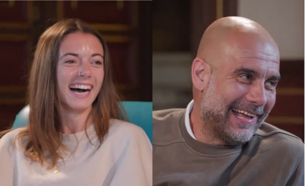 Aitana Bonmatí y Pep Guardiola em cena do documentário. Captura/TV3