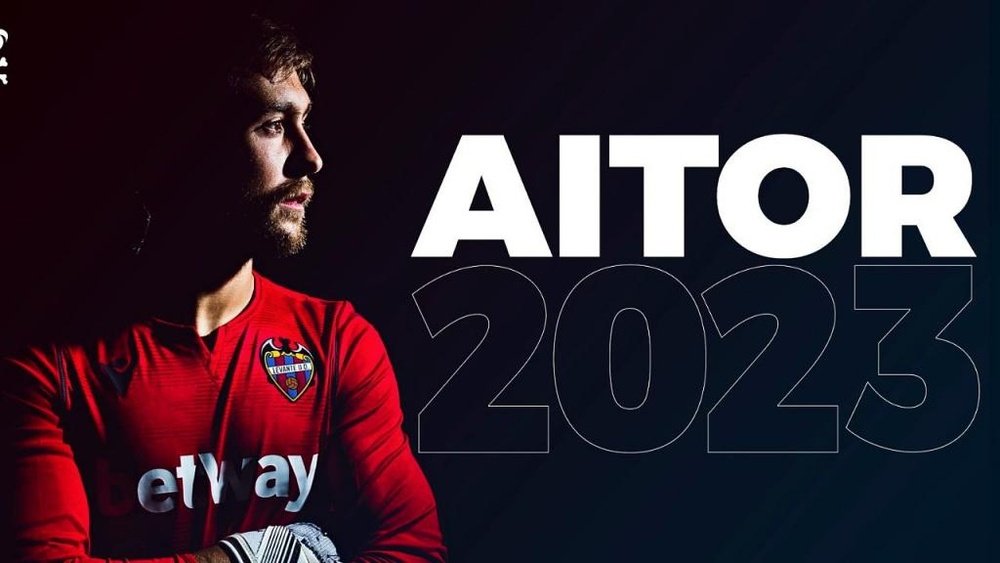 Aitor renovó hasta 2023. Twitter/LevanteUD