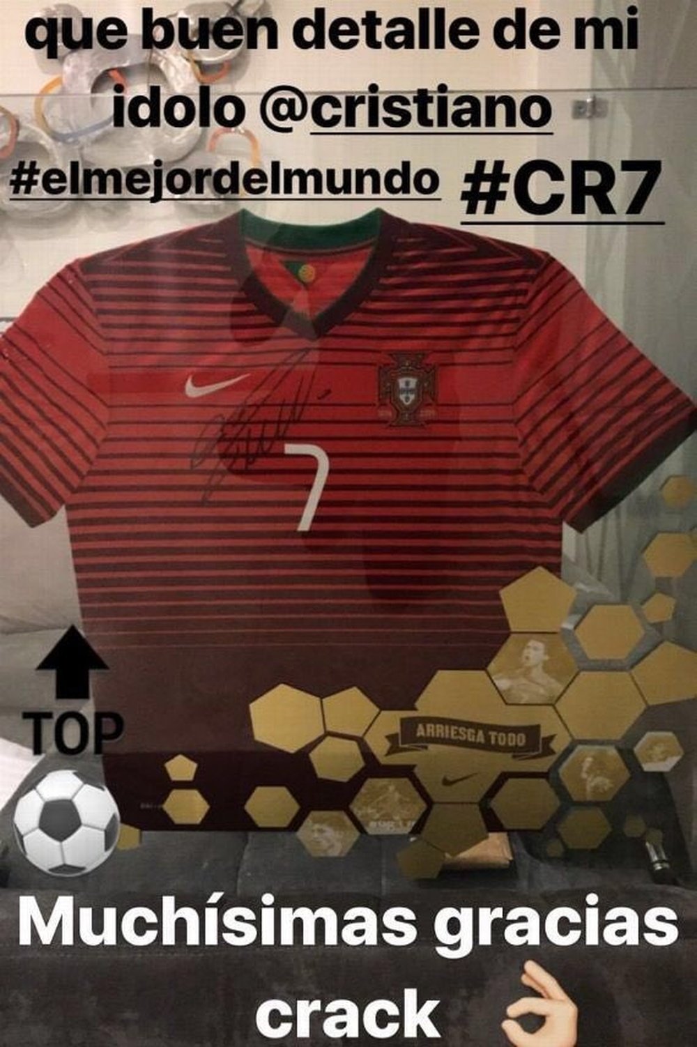 Alan Pulido presumió del regalo de Cristiano Ronaldo. Instagram/AlanPulido