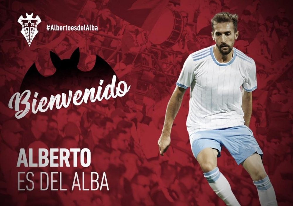 Así le dio la bienvenida el Albacete a Alberto Benito. Twitter/AlbaceteBPSAD