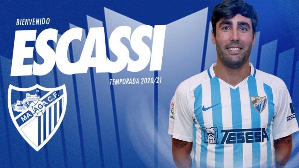 Escassi ya es del Málaga. Twitter/MalagaCF