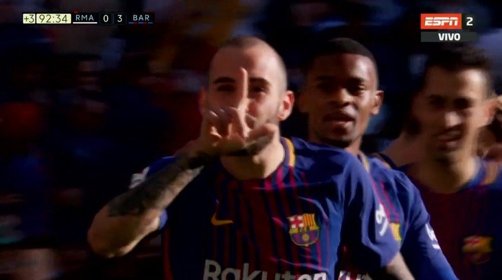 Vidal celebra o 0-3 no Bernabéu. Twitter