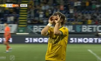 Alen Halilovic celebra un gol con el Fortuna Sittard en la Eredivisie 2023-24. Captura/Eredivisie