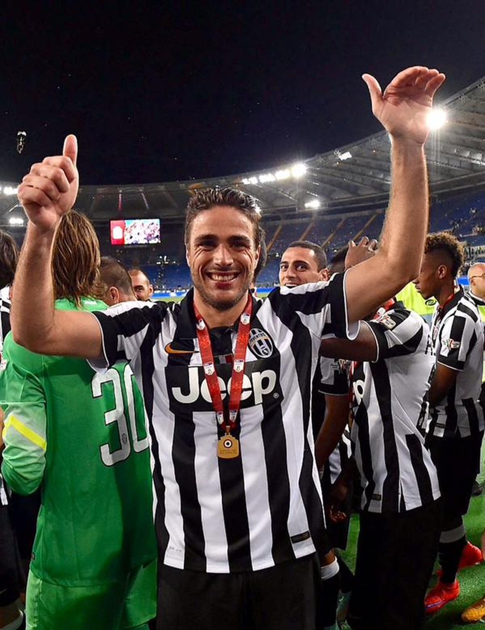 Alessandro Matri celebra un título con la Juventus. Twitter