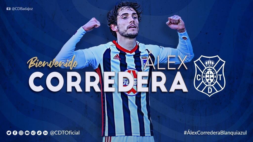 Álex Corredera ficha por el Tenerife. Twitter/CDT_Oficial