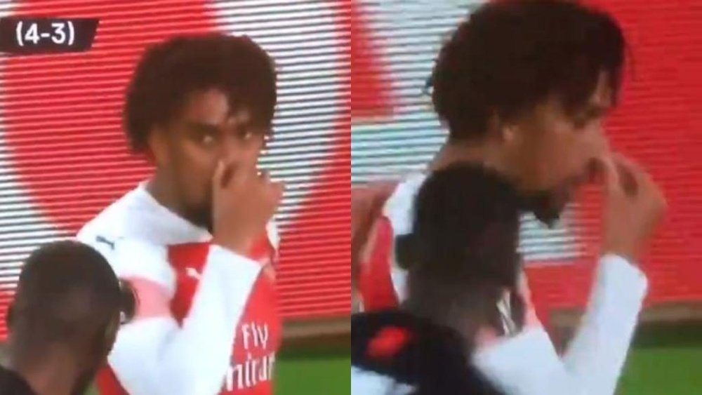 Feo gesto de Iwobi a Traoré simulando que olía mal. Capturas/BTSport