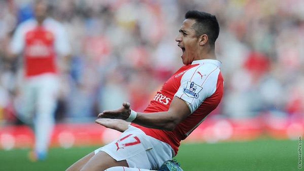 Alexis Sánchez, celebrando un gol con el Arsenal. Twitter