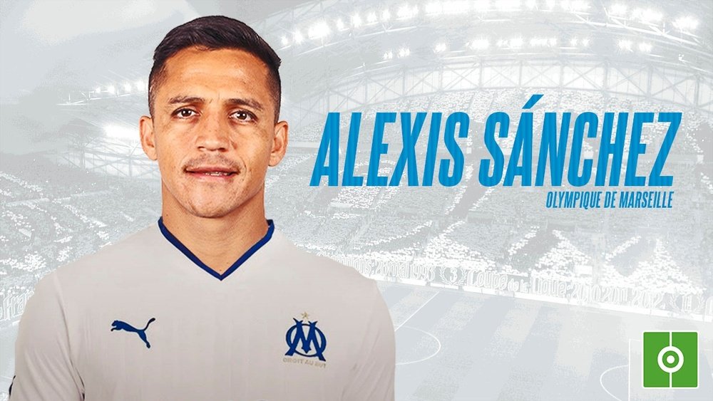 Arte da contratação de Alexis Sánchez pelo Olympique de Marseille.BeSoccer