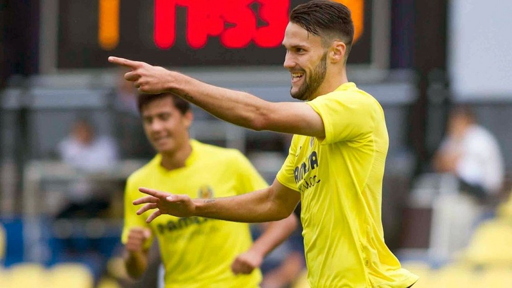 Alfonso Pedraza célèbre son but contre l'Athletic Club lors d'un match avec Villarreal. VillarrealCF