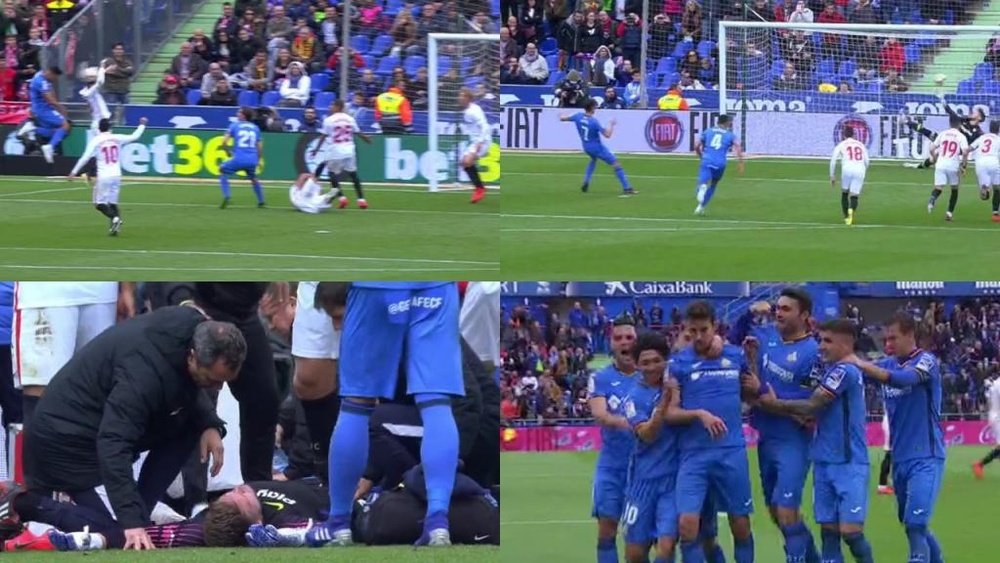 It was a very controversial first half in Getafe. Captura/GOL