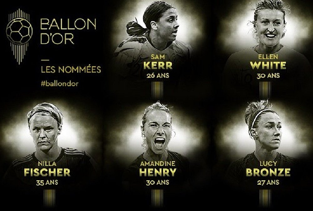Ya tenemos las nominadas al Balón de Oro Femenino. FranceFootball