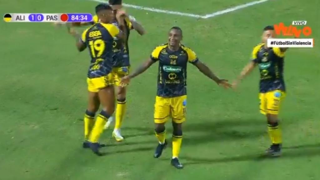 Alianza Petrolera derrotó a Deportivo Pasto con un 2-0. Captura/Twitter/WinSportsTV