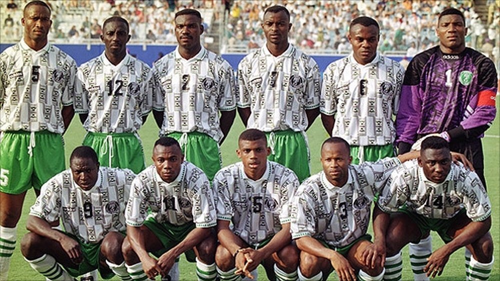Alineación de Nigeria en el Mundial de 1994. AFP