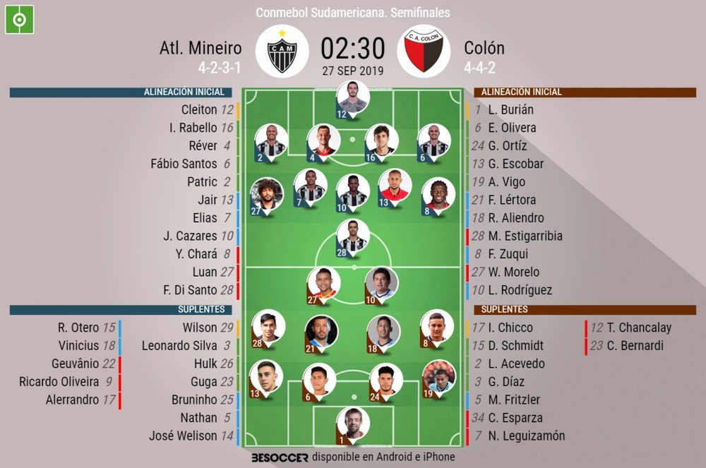 Sigue el directo del Atlético Mineiro-Colón. EFE